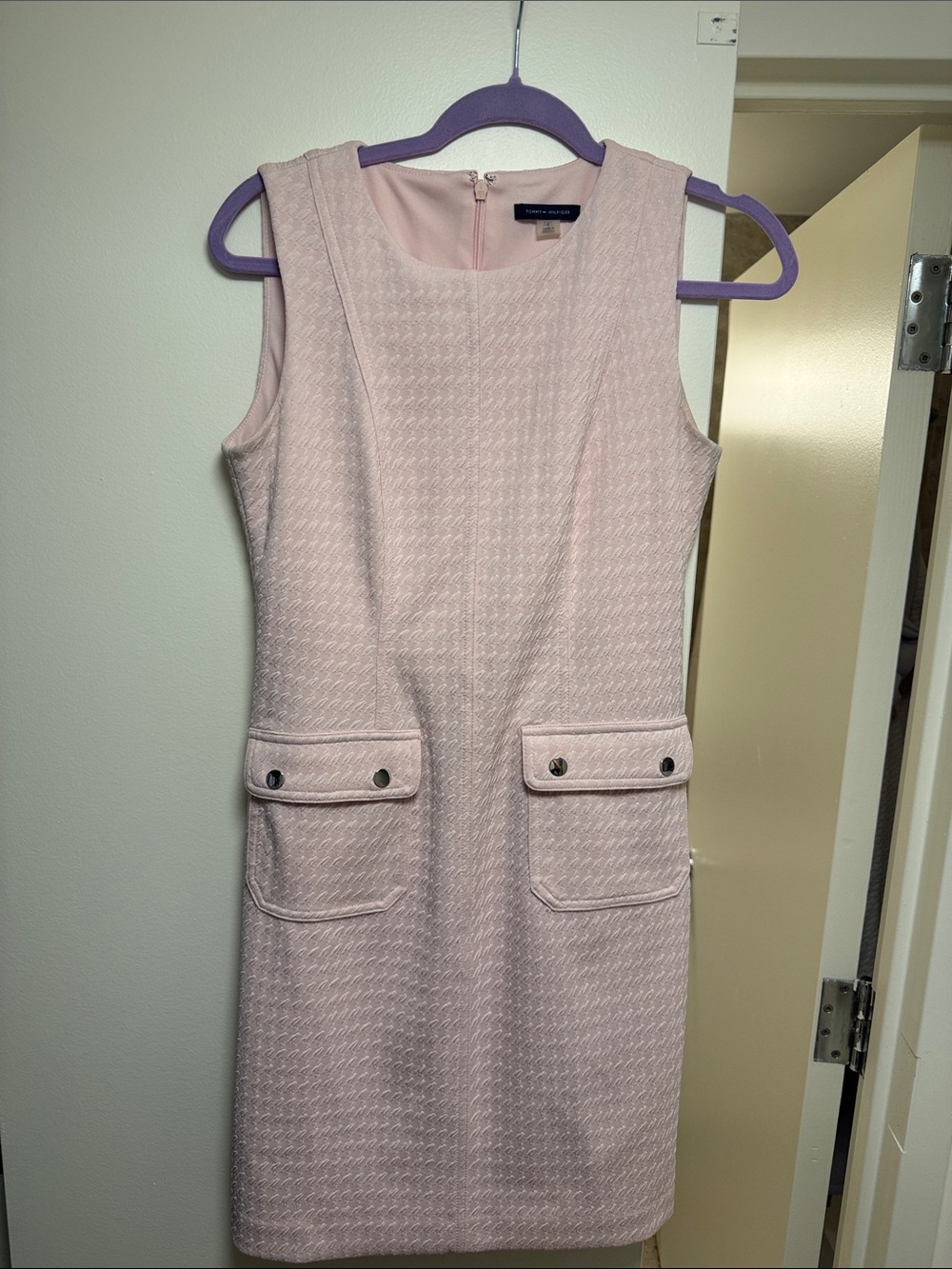 Tommy Hilfiger Pale Pink Sleeveless Pocket Shift Dress